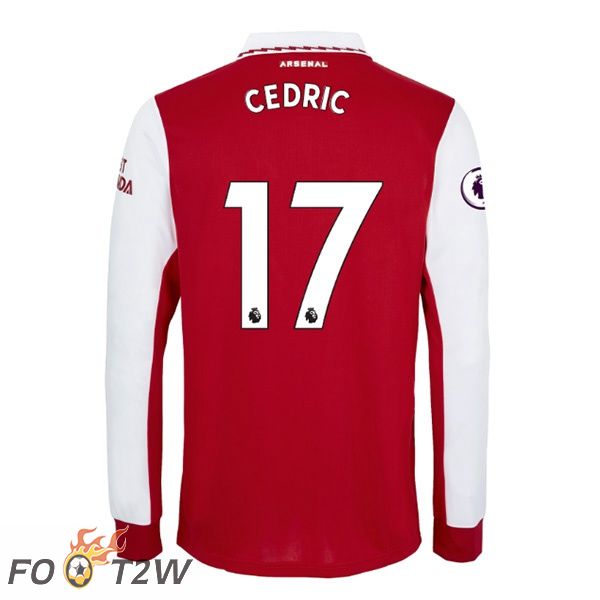 Maillot de Foot Arsenal (CEDRIC 17) Domicile Manche Longue Rouge Blanc 2022/2023