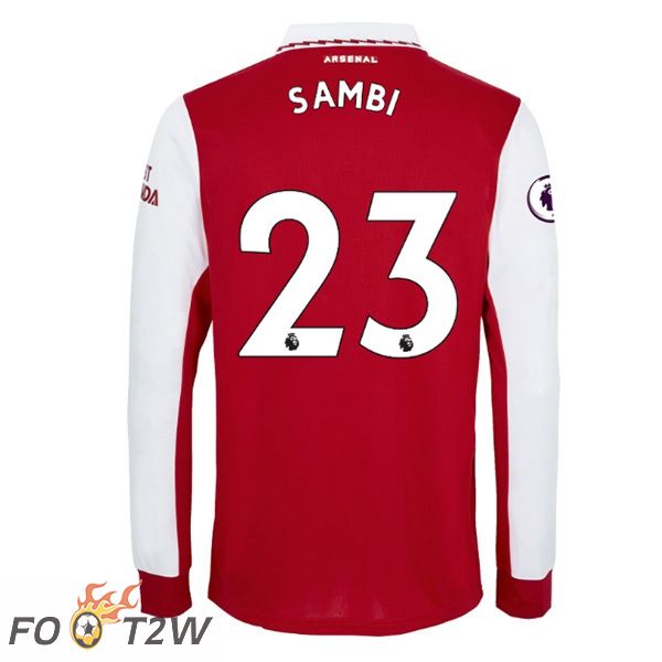 Maillot de Foot Arsenal (SAMBI 23) Domicile Manche Longue Rouge Blanc 2022/2023