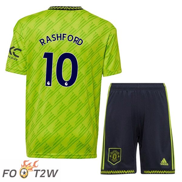 Maillot Foot Manchester United (RASHFORD 10) Enfant Third Vert 2022/2023