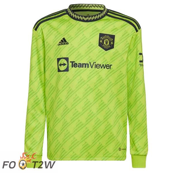 Maillot Foot Manchester United Manche Third Manche longue Vert 2022/2023