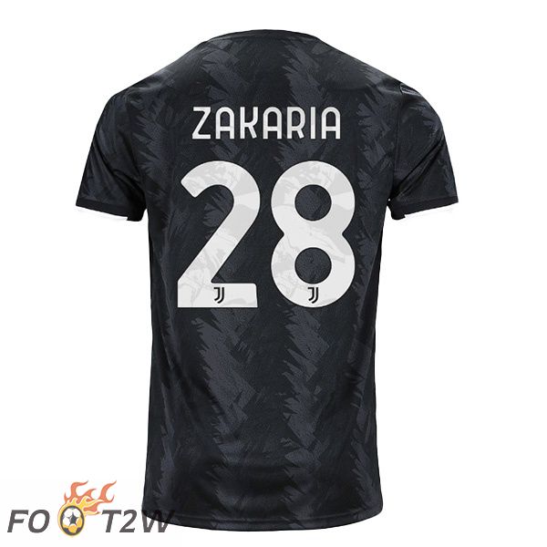 Maillot de Foot Juventus (ZAKARIA 28) Exterieur Noir 2022/2023