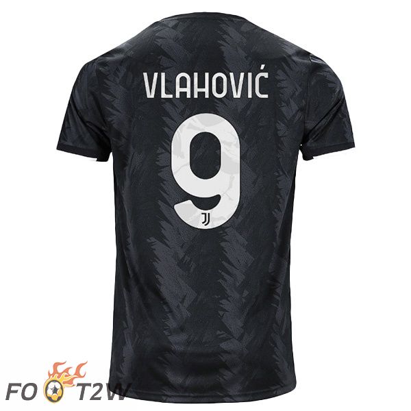 Maillot de Foot Juventus (VLAHOVIĆ 9) Exterieur Noir 2022/2023