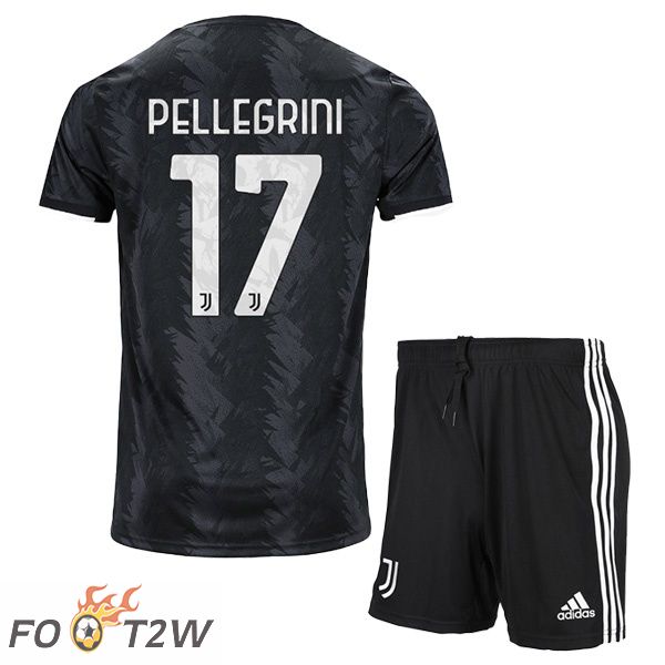 Maillot de Foot Juventus (PELLEGRINI 17) Enfant Exterieur Noir 2022/2023