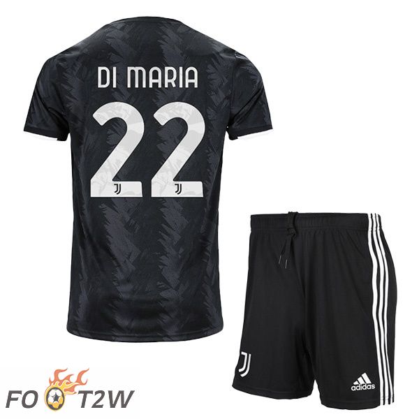 Maillot de Foot Juventus (DI MARIA 22) Enfant Exterieur Noir 2022/2023