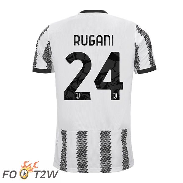 Maillot de Foot Juventus (RUGANI 24) Domicile Blanc Noir 2022/2023