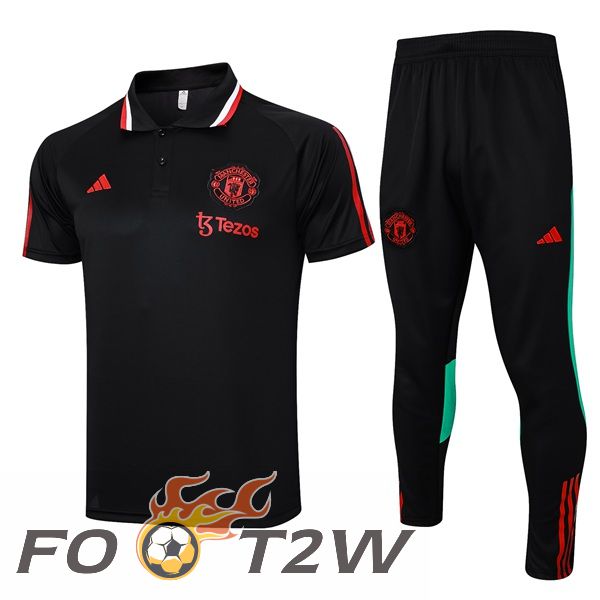 Ensemble Polo Manchester United + Pantalon Noir 2023/2024