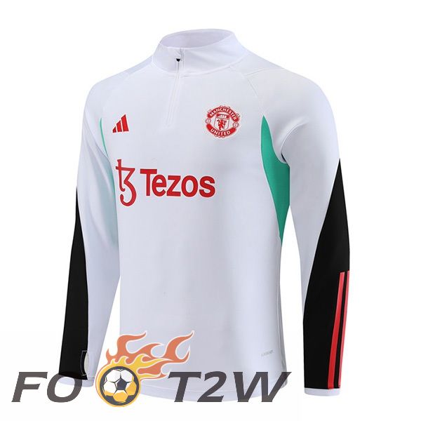 Training Sweatshirt Manchester United Blanc 2023/2024