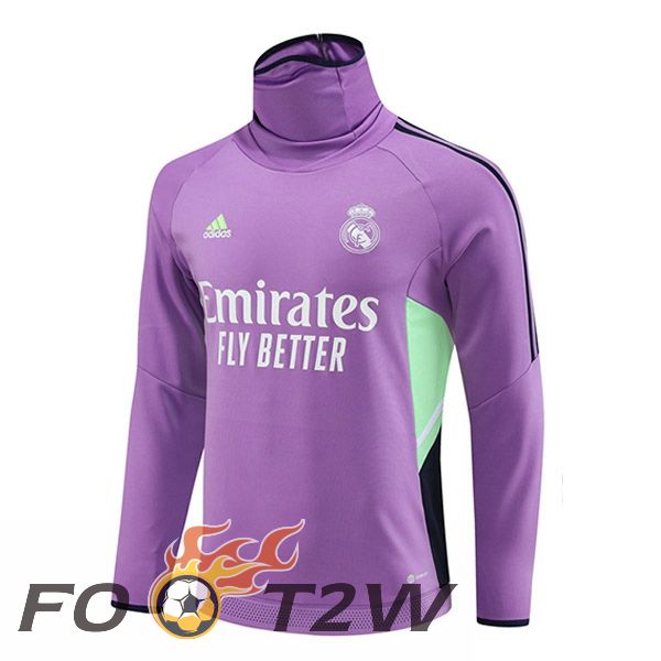 Training Sweatshirt Real Madrid Col Haut Pourpre 2023/2024