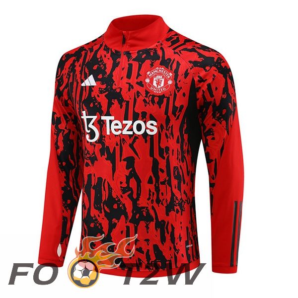 Training Sweatshirt Manchester United Rouge Noir 2023/2024