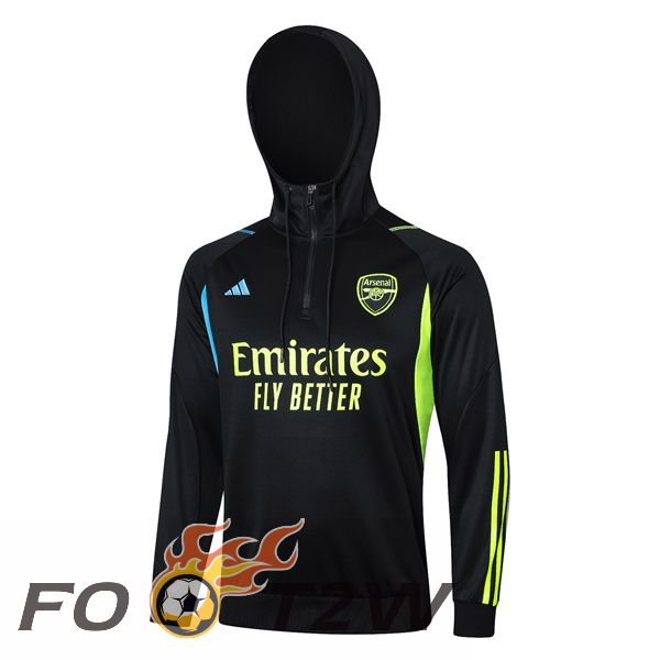 Sweatshirt Training A Capuche Arsenal Noir 2023/2024