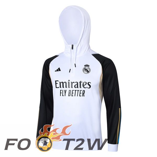 Sweatshirt Training A Capuche Real Madrid Blanc 2023/2024