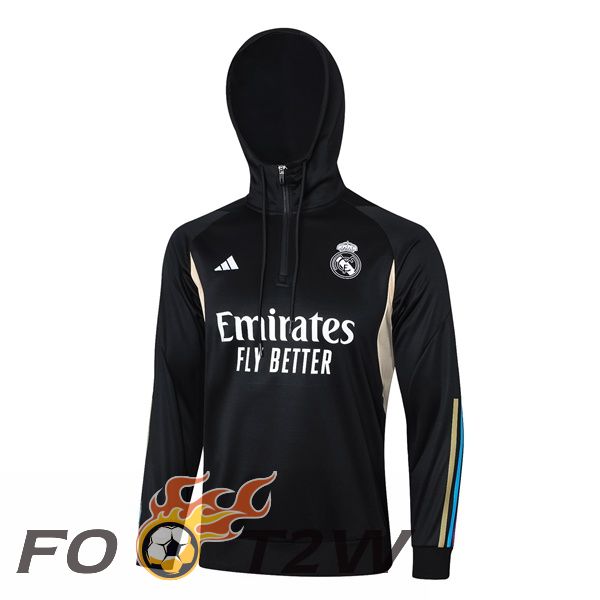 Sweatshirt Training A Capuche Real Madrid Noir 2023/2024