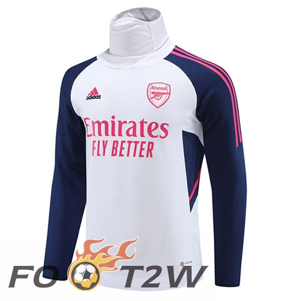 Training Sweatshirt Arsenal Col Haut Blanc 2023/2024