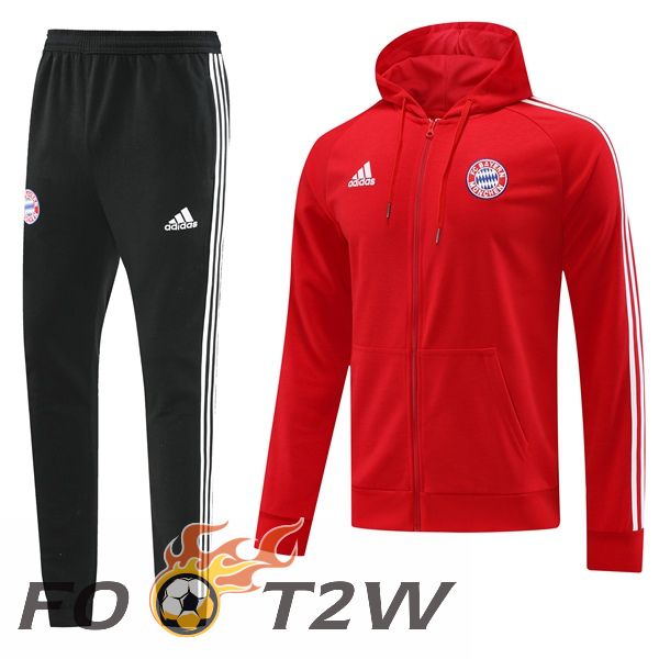 Ensemble Survetement Veste A Capuche Bayern Munich Rouge 2023/2024