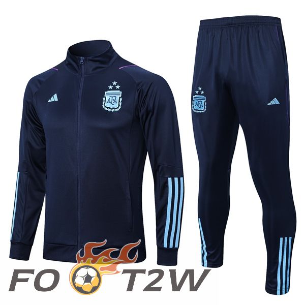 Ensemble Veste Survetement De Foot Argentine Bleu Royal 2023/2024