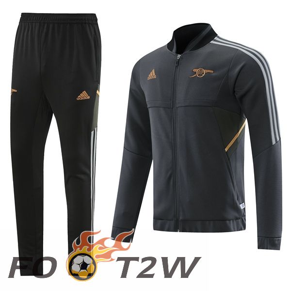 Ensemble Veste Survetement De Foot Arsenal Gris 2023/2024