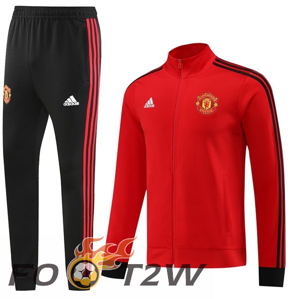 Ensemble Veste Survetement De Foot Manchester United Rouge 2023/2024