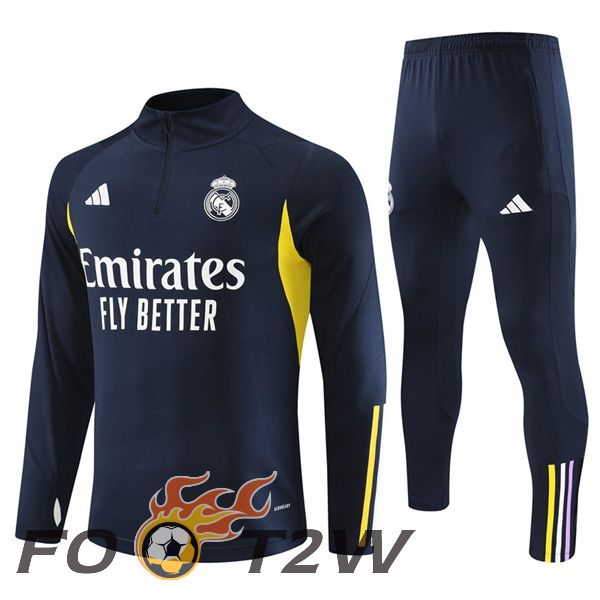 Ensemble Survetement De Foot Real Madrid Bleu Royal 2023/2024