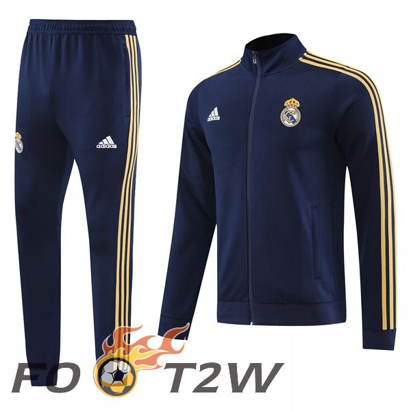 Ensemble Veste Survetement De Foot Real Madrid Bleu Royal 2023/2024