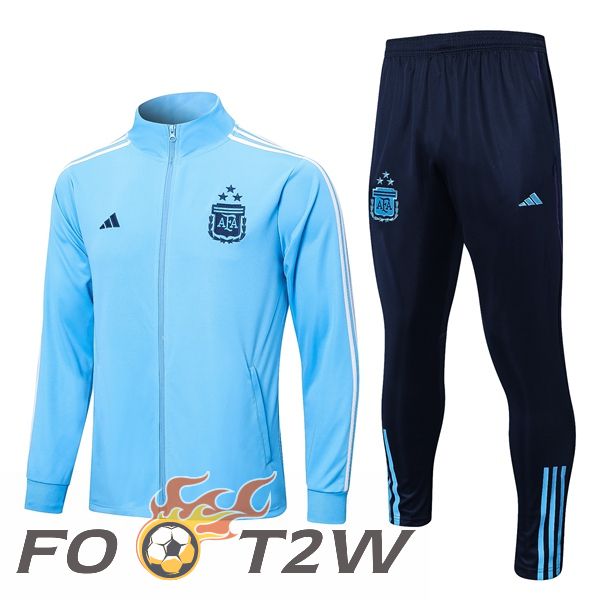 Ensemble Veste Survetement De Foot Argentine Bleu 2023/2024