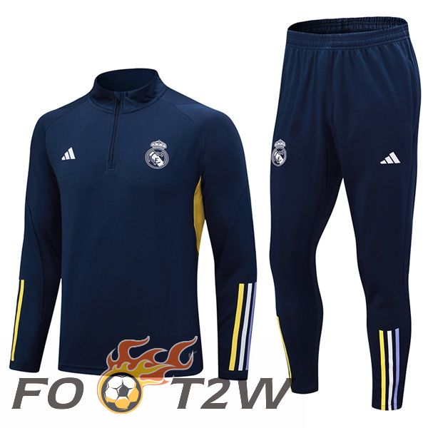 Ensemble Survetement De Foot Real Madrid Bleu Royal 2023/2024