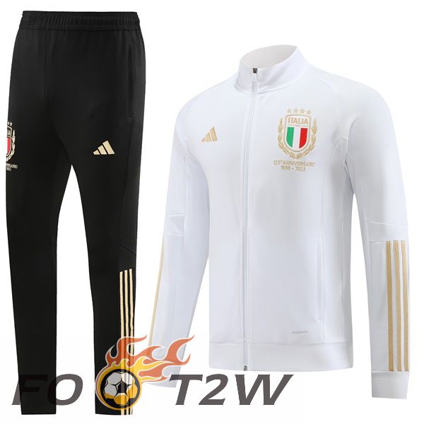 Ensemble Veste Survetement De Foot Italie Blanc 2023/2024