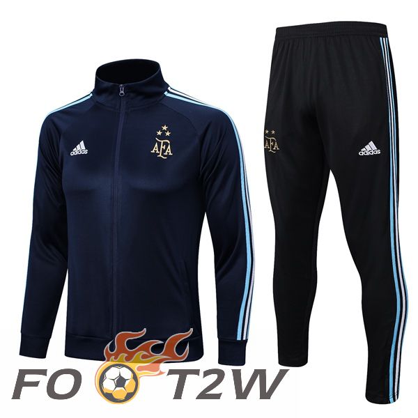 Ensemble Veste Survetement De Foot Argentine Bleu Royal 2023/2024