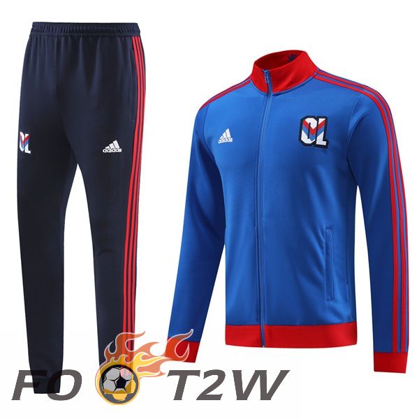 Ensemble Veste Survetement De Foot Lyon OL Bleu 2023/2024