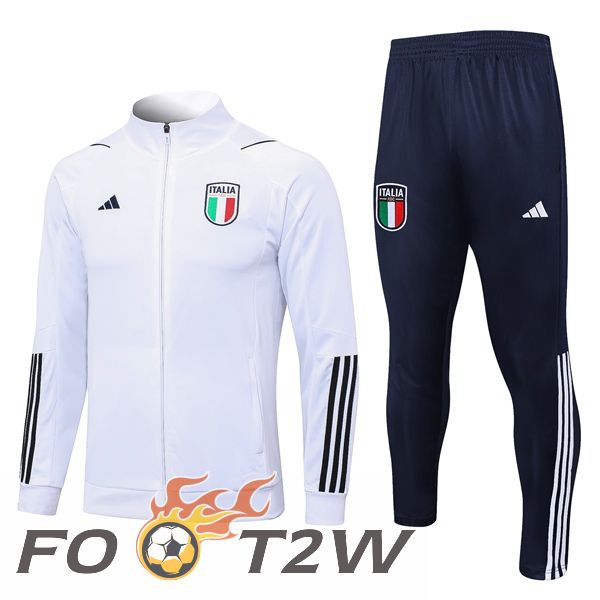 Ensemble Veste Survetement De Foot Italie Blanc 2023/2024