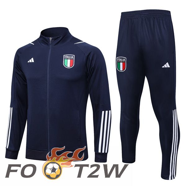 Ensemble Veste Survetement De Foot Italie Bleu Royal 2023/2024