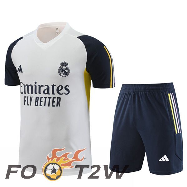 Ensemble Training T-Shirts Real Madrid + Shorts Blanc 2023/2024