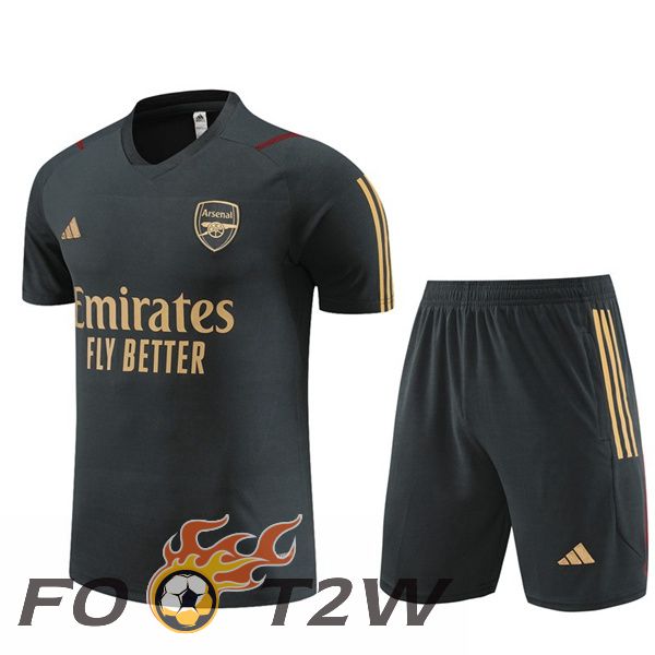 Ensemble Training T-Shirts Arsenal + Shorts Gris 2023/2024