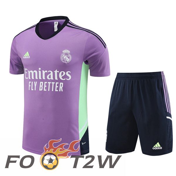 Training T-Shirts Real Madrid + Shorts Pourpre 2023/2024