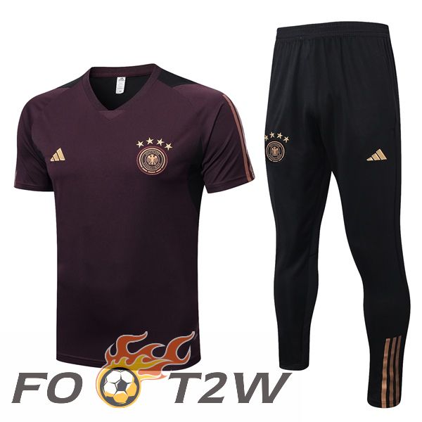 Training T-Shirts Allemagne + Pantalon Rouge 2023/2024