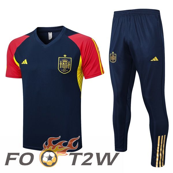 Training T-Shirts Espagne + Pantalon Bleu Royal 2023/2024