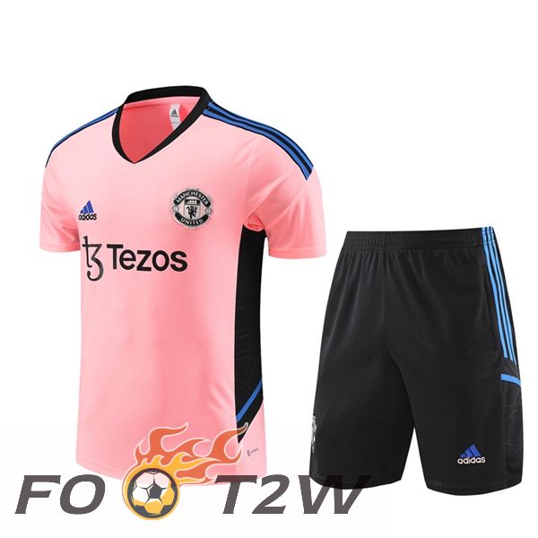 Training T-Shirts Manchester United + Shorts Rose 2023/2024