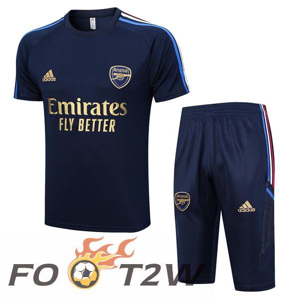 Ensemble Training T-Shirts Arsenal + Shorts Bleu Royal 2023/2024