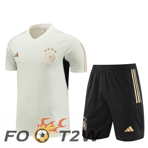 Ensemble Training T-Shirts Allemagne + Shorts Blanc 2023/2024