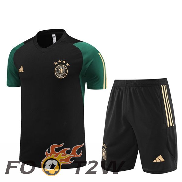 Ensemble Training T-Shirts Allemagne + Shorts Noir 2023/2024