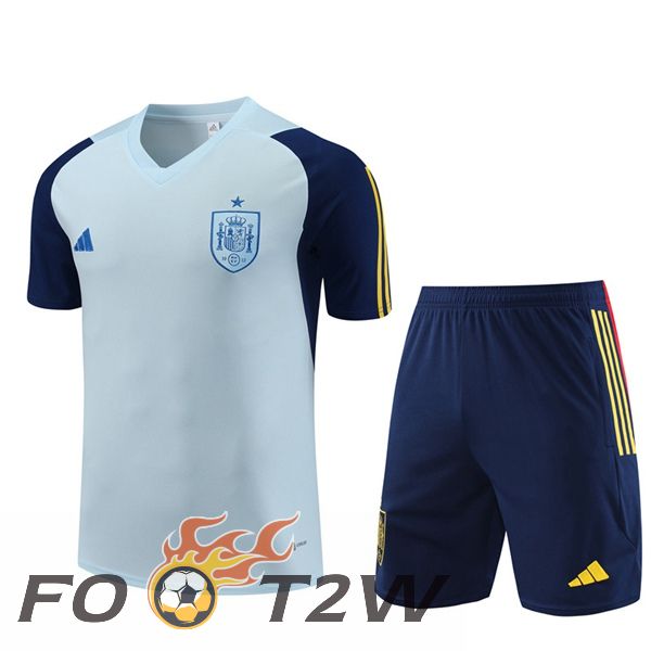 Ensemble Training T-Shirts Espagne + Shorts Bleu 2023/2024