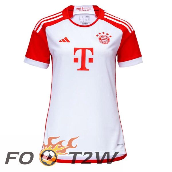 Maillot De Foot Bayern Munich Femme Domicile Blanc Rouge 2023/2024