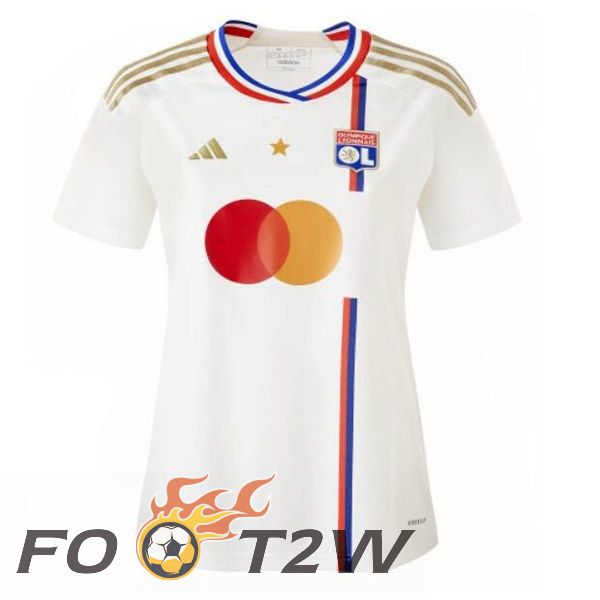 Maillot De Foot Lyon OL Femme Domicile Blanc 2023/2024