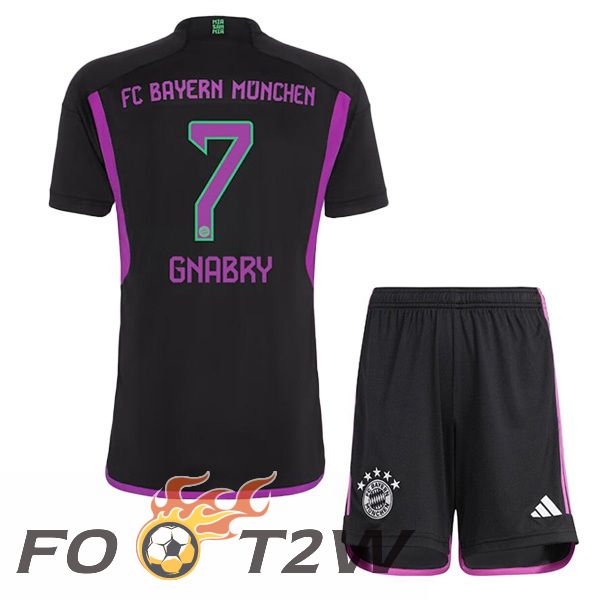 Maillot De Foot Bayern Munich (Gnabry 7) Enfant Exterieur Noir 2023/2024