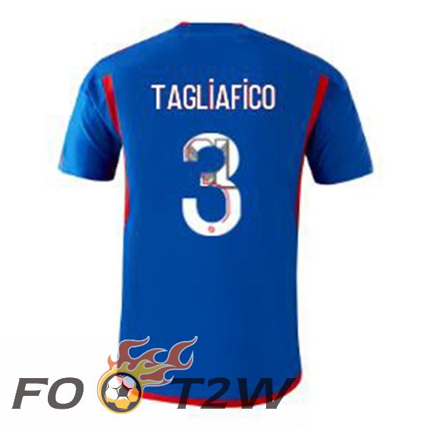 Maillot De Foot Lyon OL (TAGLIAFICO 3) Exterieur Bleu 2023/2024