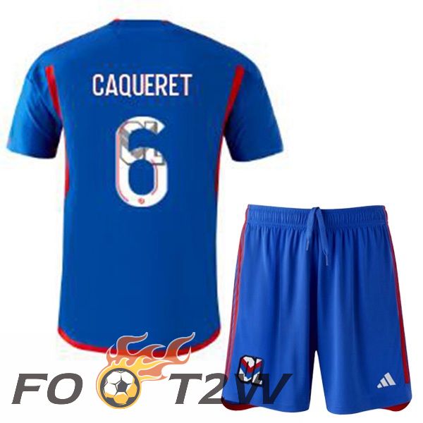 Maillot De Foot Lyon OL (CAQUERET 6) Enfant Exterieur Bleu 2023/2024