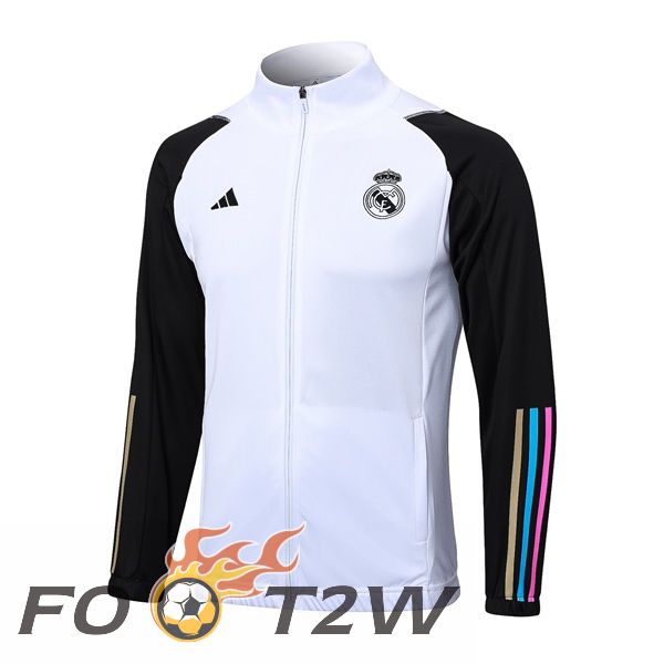 Veste Foot Real Madrid Blanc Noir 2023/2024