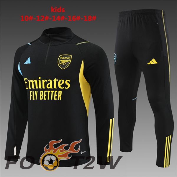 Ensemble Survetement De Foot Arsenal Enfant Noir 2023/2024