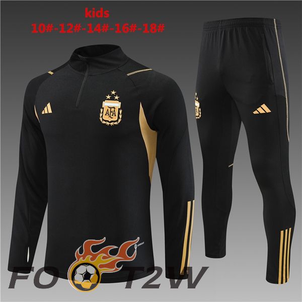 Ensemble Survetement De Foot Argentine Enfant Noir 2023/2024