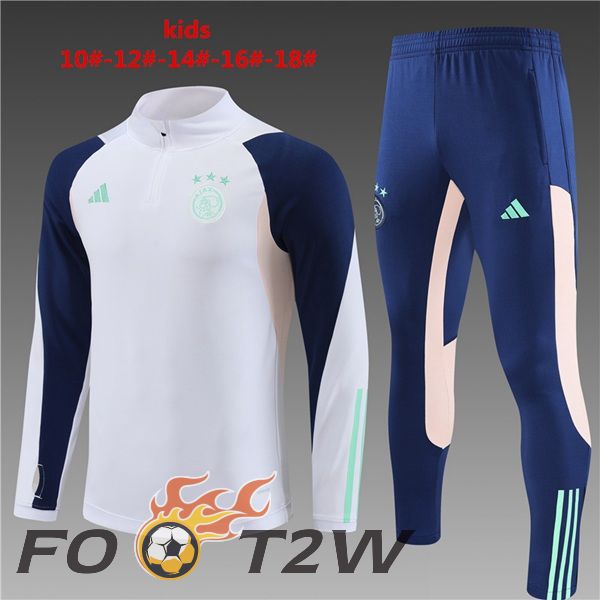 Ensemble Survetement De Foot AFC Ajax Enfant Blanc 2023/2024