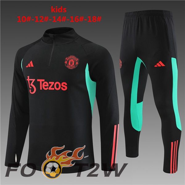 Ensemble Survetement De Foot Manchester United Enfant Noir 2023/2024